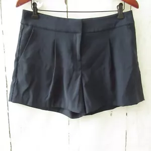 Ann Taylor Shorts 4 Navy Blue Pleated High Waisted Rise - Picture 1 of 4
