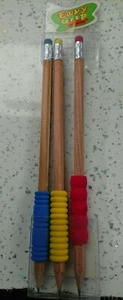 Grip Pencils with Eraser HB pack of 3 - With Removable Resuable Grips - Picture 1 of 1