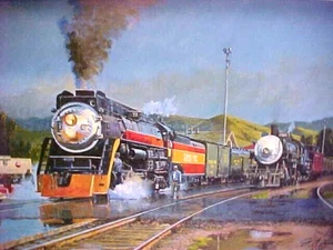 Railroad Art,Winfield,SP"Train Time at San Luis Opispo" 18X24, s/n, (7338) - Picture 1 of 1