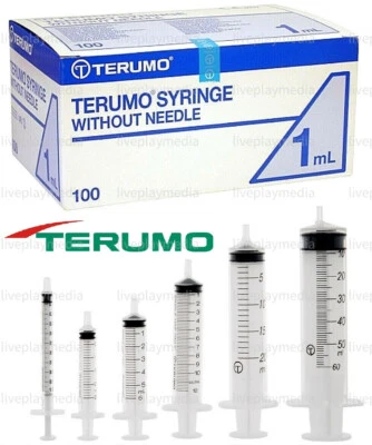 Terumo 1ml 2ml 3ml 5ml 10ml 20ml 30ml 50ml Sterile Syringes Luer Slip Hypodermic - Image 1 of 4
