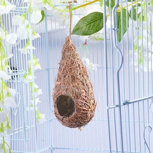 Artificial Bird Nest Weaving Grass Nest Straw Birds Nest Birds Supplies ( - Picture 1 of 12