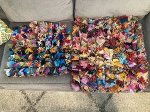 Karma Living 2 Pillow Cases Cover Boho Hippie Textured Fabric Strips 16” & 22” - Picture 1 of 12