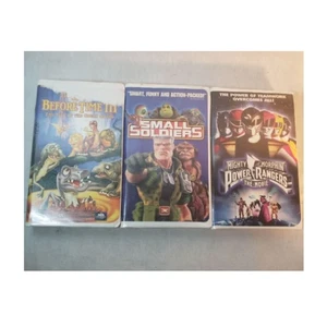 Vintage VHS 3 Movies Power Rangers, Small Soldier, Land Before Time, Clam shell - Picture 1 of 2