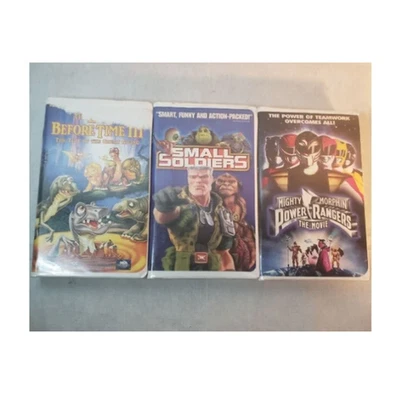 Vintage VHS 3 Movies Power Rangers, Small Soldier, Land Before Time, Clam shell - Image 1 of 2