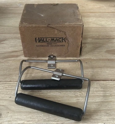 Soporte de papel higiénico antiguo (2) Hall-Mack Randall Textron pasador de madera Foto 1 de 3