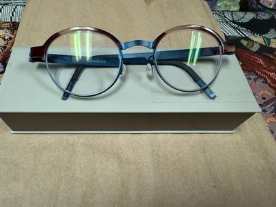 "Lindberg NB 075 Gafas Titanio Azul Metálico Tortuga 46-21"" Con Estuche" Foto 1 de 4