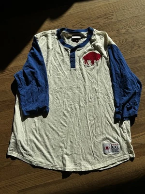 Mitchell & Ness Buffalo Bills AFC Throwback Henley 衬衫 XXL 2XL — 第 1/4 张图片