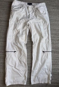Vintage ralph lauren multi zip pocket cargo white pants 34/30 RARE - Picture 1 of 9