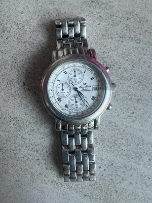 Lucien Piccard男士计时腕表测速表不锈钢腕表-38毫米石英表 — 第 1/4 张图片