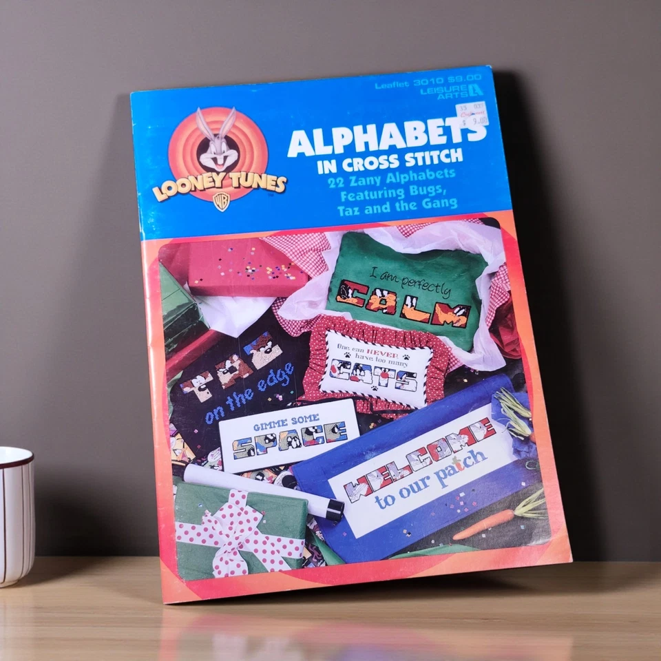 Looney Tunes Alphabets in Cross Stitch Book 3010 Bugs Tweety Warner Bros 1998  - Image 1 of 4