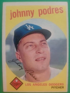 1959 Topps JOHNNY PODRES #495 Los Angeles Dodgers EX Light Wear, Clean & Smooth - Picture 1 of 3