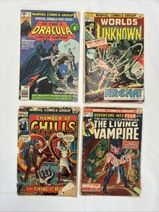 Lot 4 Marvel Horror Comic Welten unbekannt Morbius Vampir Dracula Kammerschüttelfrost - Bild 1 von 15