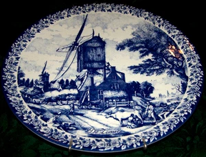 Wunderschönes 11,5" Ladegerät/Platte Delfter Blau Keramik De Zomer - Bild 1 von 2