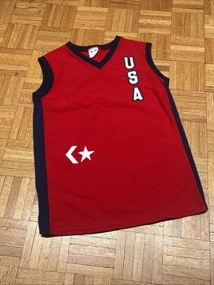 Camiseta deportiva Converse vintage de baloncesto olímpica de Estados Unidos para mujer - grande - 100 % nailon Foto 1 de 4