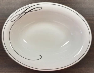 Brand New W/Tag Waterford 9.5” x 7.5” Oval Serving Bowl Ballet Ribbon Platinum - Picture 1 of 3