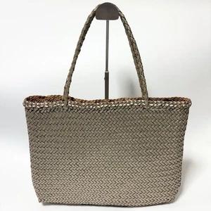 Dragon Diffusion Basket Tote Bag Shoulder A4 Size Gold Leather St. Christopher - Picture 1 of 12