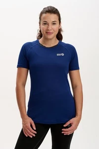 Women's Spirit Short Sleeved Training Running T Shirt-MIdnight-Charcoal-12 - Picture 1 of 7