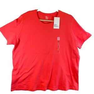 Kim Rogers Perfectly Soft Knit Top Shirt Cotton Size 1X Plus Coral NWT 30 - Picture 1 of 9