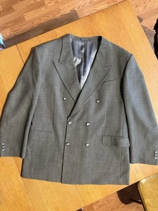 J.T. Beckett Blazer 42R Grau Fischgrät Wolle Zweireiher Made Mexico - Bild 1 von 11