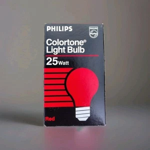 PHILIPS Colortone LIGHT BULB 25 WATT Medium Base Indoor/Outdoor RED 25A/TR - Picture 1 of 4