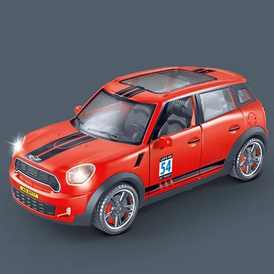 Mini Cooper Model Car Diecast Toy Car Light Sound Car Door Open - Image 1 of 2