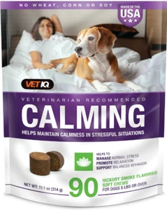 VetIQ Calming Supplement for Dogs, Hickory Smoke Flavored Soft Chews, 90 Count, - Picture 1 of 5