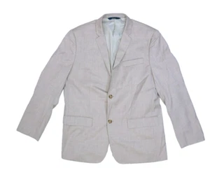 Perry Ellis Mens Tan Notch Lapel 2 Button Blazer Sports Coat Jacket 44R - Picture 1 of 10