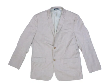 Perry Ellis Mens Tan Notch Lapel 2 Button Blazer Sports Coat Jacket 44R - Image 1 of 4