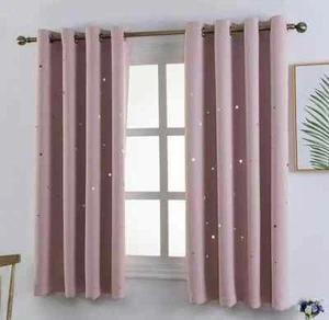 LASERGESCHNITTENER STERN ~ AUSGESCHNITTENER VERDUNKELUNGSVORHANG PANEELE 52 x 63 ~ HOHLER STERN rosa - Bild 1 von 2