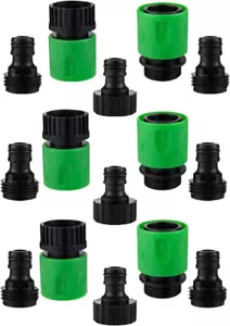 15 Pieces Plastic Garden Hose Quick Connectors- Water Hose Quick Connect Male an - Picture 1 of 12
