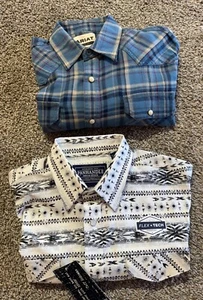 Ariat & Panhandle Western Boys Shirt Size XL X-Large 18 Lot Of 2 Button Up - Picture 1 of 16