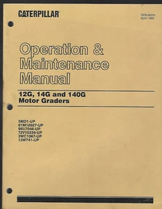 CAT Caterpillar 12G ,14G and 140G Operation and maintenance Manuai - Picture 1 of 1