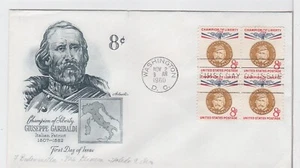 TurtlesTradingPost - Guiseppe Garibaldi 8 Cent- 1960 #1169 Artmaster Block of 4 - Picture 1 of 1