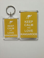 Keep Calm And Love Kangaroos Keyring or Fridge Magnet = ideal gift idea