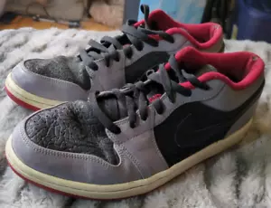 Nike Air Jordan 1 Low Retro Black/Gym Red-Cement Grey Mens Size 10 2013 - Picture 1 of 8