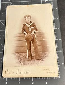 1880s Hardin MO Missouri SAILOR BOY Olimee Henderson Studio Antique PHOTO - Picture 1 of 4