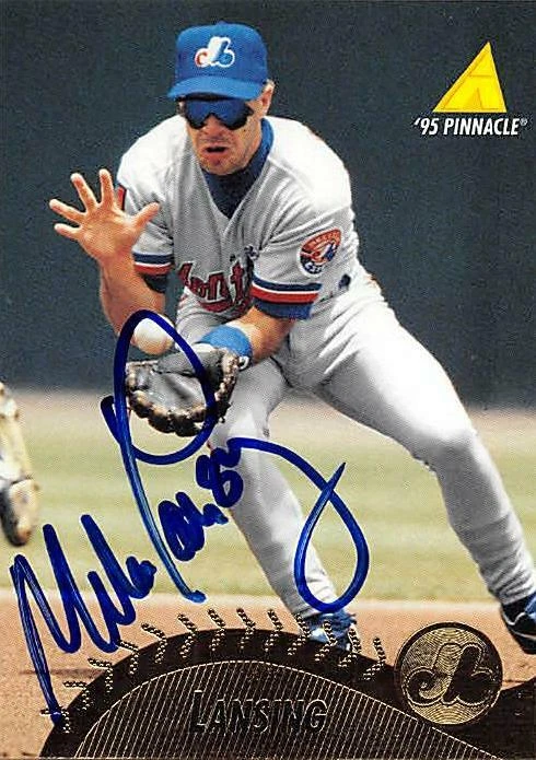 Mike Lansing autographed Baseball Card (Montreal Expos, FT) 1995 Pinnacle #408 - Image 1 of 1
