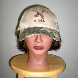 IF IT FLIES IT DIES baseball hat camouflage Duck Hunting waterfowl hunting cap - Picture 1 of 1