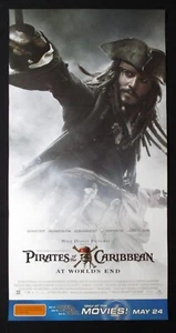 PIRATES OF THE CARIBBEAN 2007 Rare Australian daybill movie poster Johnny Depp - Picture 1 of 1