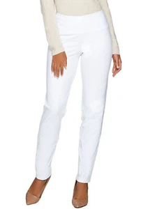 WOMEN WITH CONTROL Size PXS Tummy Control Slim Leg Ankle Pants WHITE - Picture 1 of 2