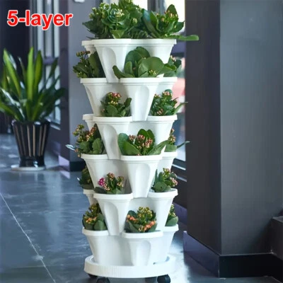 Macetas apilables de 5 niveles maceta vertical jardín maceta contenedor para plantar Foto 1 de 4