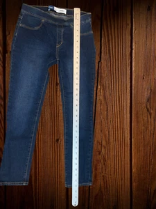 Old Navy Girls Pull On Skinny Jeans Size L (10/12) Dark Denim Adjustable Waist  - Picture 1 of 7