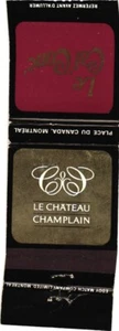 Montreal Canada Le Chateau Champlain Le Caf Cone Vintage Matchbook Cover - Picture 1 of 2