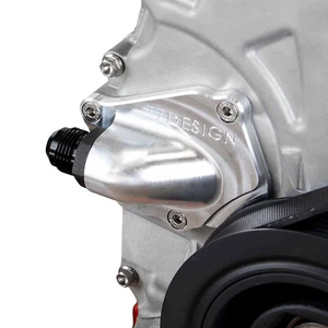 Honda K20 K24 Timing Chain Cover with AN10 Turbo Oil Drain - RAW - Picture 1 of 4