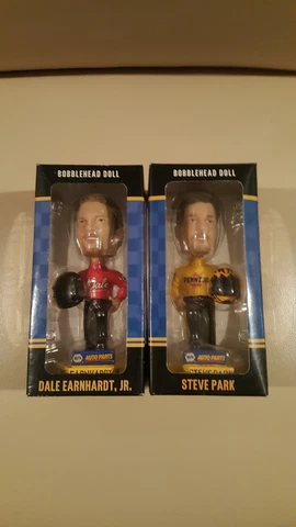 2003 NAPA AUTO PARTS NASCAR DALE EARNHARDT JR. & STEVE PARK BOBBLE HEAD NEW!! Cover