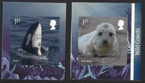 GREAT BRITAIN 2021 WILD COASTS SELF ADHESIVE BOOKLET PAIR FINE USED - Picture 1 of 1