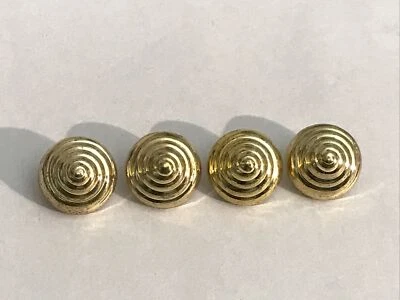 Lot Of (4) Spiral Triangle Gold Plastic Blazer Button Suits Coat Jacket A16 - Image 1 of 3