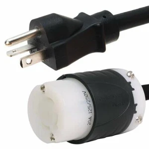 NEMA 5-20P to L14-20R Plug Adapter -20A/125V, 12 AWG - Iron Box # IBX-5180-01 - Picture 1 of 3