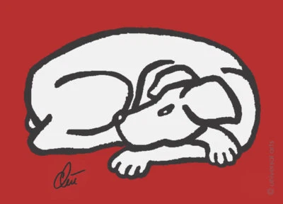 JACQUELINE DITT - Dog - Dark Grey Miniatur ltd.Druck Grafik ger.signiert Hund - Bild 1 von 3