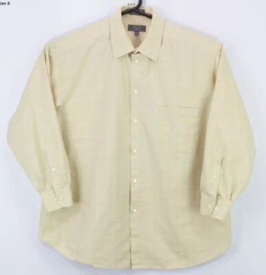 Crazy Horse By Claiborne Mens Button Up LS Shirt Size 17 32-33 Tan Plaid - Image 1 of 4